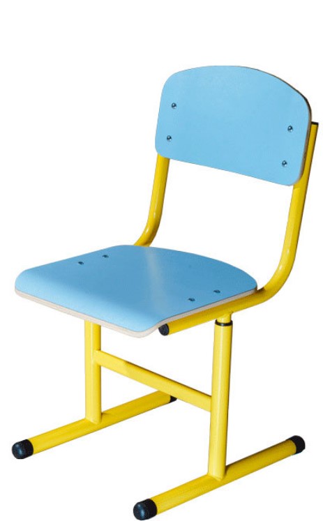 Учнівський Т-подібний стілець, АНШАР ГРУП (190295 HPL) ростова група (опція р. г. №4) №5-6, хімічно стійке HPL-покриття, міцна кругла труба